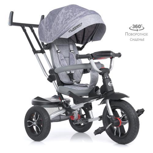 Велосипед з батьківською ручкою Turbo Trike M 4058-19, сірого кольору