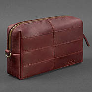 Шкіряна косметичка-несесер 3.1 (бордова) шкіра Crazy Horse, фото 2