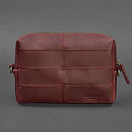 Шкіряна косметичка-несесер 3.1 (бордова) шкіра Crazy Horse, фото 3