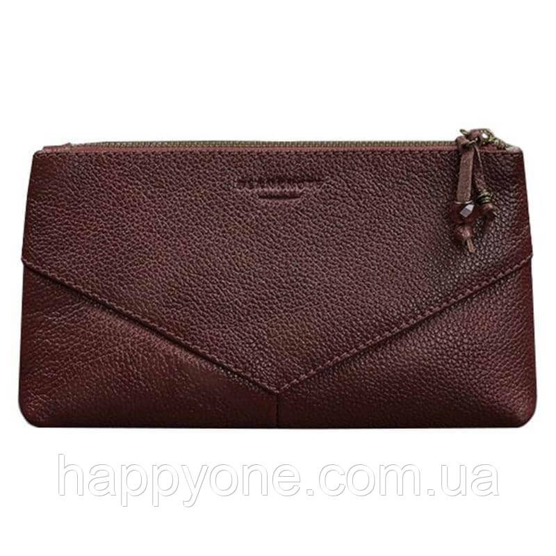 Жіноча косметичка з натуральної шкіри (бордова), фото 1