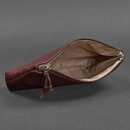 Жіноча косметичка з натуральної шкіри (бордова), фото 2