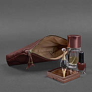 Жіноча косметичка з натуральної шкіри (бордова), фото 4