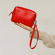 Шкіряна косметичка-несесер 3.0 (червона) шкіра Krast, фото 3