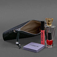 Жіноча косметичка з натуральної шкіри (темно-синя), фото 2