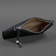 Жіноча косметичка з натуральної шкіри (темно-синя), фото 5