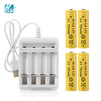 Комплект зарядний пристрій на 4 слоти LED + акумулятори Ni-Cd 1.2V 4 шт 700mAh АA пальчик