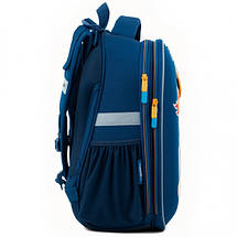 Рюкзак шкільний каркасний з ортопедичною спинкою синій для хлопчика Kite Education Hot Wheels, фото 2