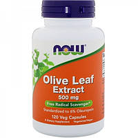 Оливковый лист, Now Foods, экстракт из листьев оливкового дерева, 500 мг, 120 вегетарианских капсул