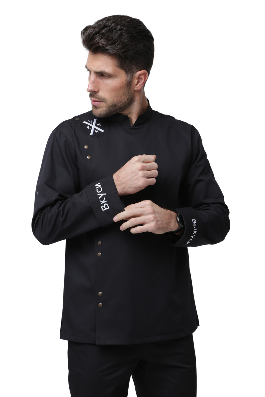 Китель Повара “Вкуси -выкуси” Черный — Купить Недорого на Bigl.ua