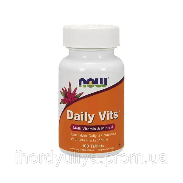 Мультивітаміни, Daily Vits, мультивітаміни та мінерали, 100 таблеток