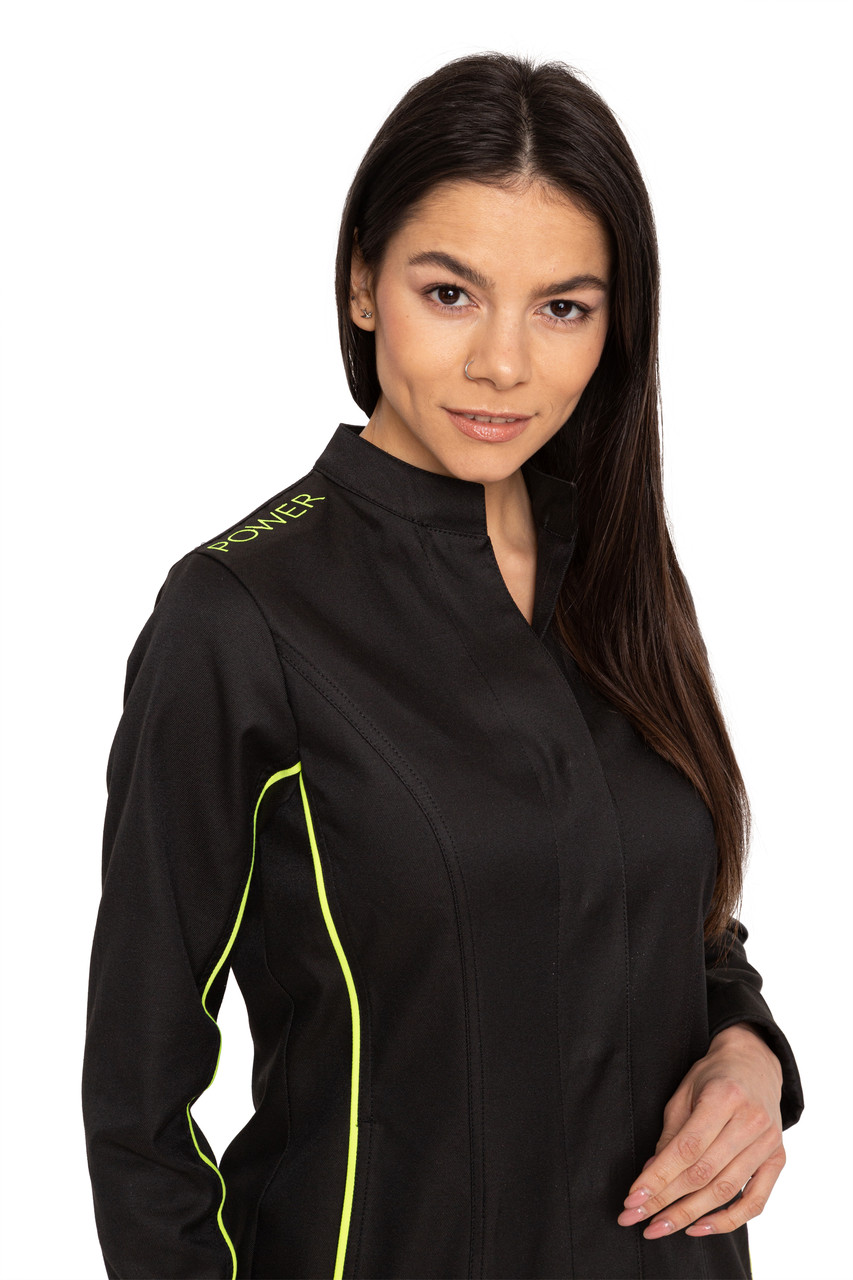 Кухарський чорний жіночий кітель "Пауер" із вишивкою — стиль, комфорт та індивідуальність для справжніх професіоналів кухні