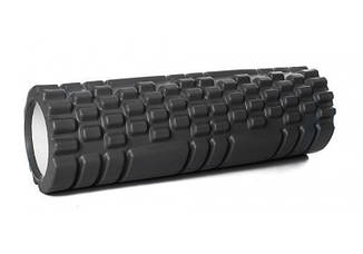Масажний ролер EasyFit Grid Roller Mini 30 см чорний