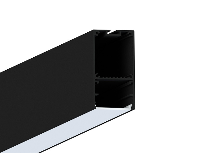 Алюмінієвий профіль для світлодіодної стрічки АЛ-44 2 метра чорний підвісний/накладний LEDUA, фото 1