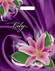 Поліетиленовий пакет з прорізною ручкою 290*390 мм Лілія 10 шт