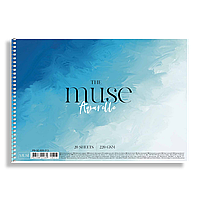 Альбом для рисования (акварель) MUSE (А4, 20 л, 220 г/м2, на спирали, легкозернистая ф., цвет обл. голубой)