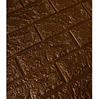 Самоклеюча декоративна панель під коричневу цеглу 700x770x5 мм, фото 2