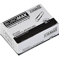 Скрепки оцинкованные, JOBMAX, 25 мм, круглые, 100 шт., в карт.упаковке