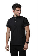 Кітель-поло Бар Чорний чоловічий для кухаря, бармена з коротким рукавом — легкий, зручний і повітропроникний | Купити в Україні
