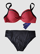 Купальник із м'якою чашкою тканина в рубчик Z.Five 5716-20 бордовий на 48 50 52 54 56 укр розмір, фото 3