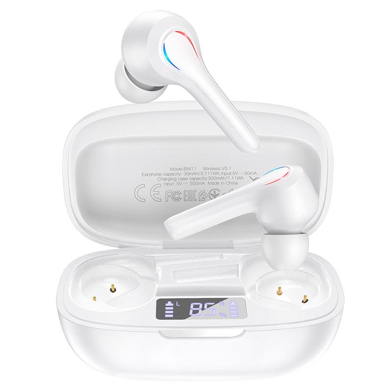 Бездротові навушники з мікрофоном Bluetooth навушники в кейсі BOROFONE BW11 Білий