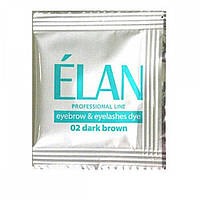 Краска для ресниц и бровей ELAN (02 dark brown) +окислитель