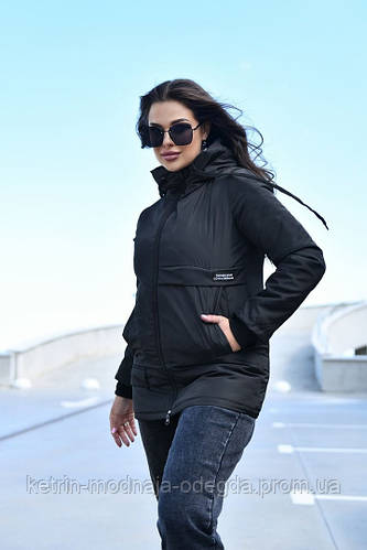 Купить Модная демисезонная женская куртка в расцветках с капюшоном ...