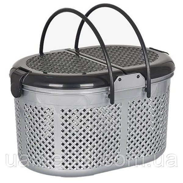 Кошик для пікніка "Oval"E Irak Plastik SP-110 E Чорно-сірий