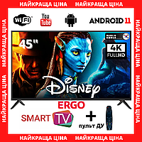 Смарт-тв + wi-fi + пульт телевизор Ergo 45" Smart-TV/Full HD/DVB-T2/USB (1920×1080) Android 13.0