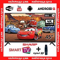 Смарт-тв + wi-fi + пульт телевізор Sharp 45" Smart-TV/Full HD/DVB-T2/USB Android 13.0