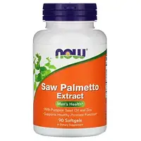 Saw Palmetto , Предстательная железа, Now Foods, экстракт серенои, с маслом из семян тыквы и цинком, 160 мг,
