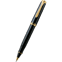 Ручка роллер Pelikan Souverän Black R600, черный корпус