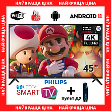 ТВ СМАРТ телевізор Philips 45" Smart-TV/Full HD/DVB-T2/USB (1920×1080) Android 11 + ТВ пульт