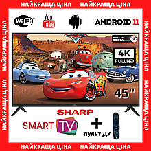 ТВ СМАРТ телевізор Sharp 45" Smart-TV/Full HD/DVB-T2/USB Android 11 + ТВ пульт