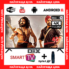 ТВ СМАРТ телевізор DEX 45" Smart-TV/Full HD/DVB-T2/USB Android 11 + ТВ пульт