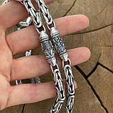 Срібний ланцюжок Лисий Хвост зі вставками личків святих і Хрестом, фото 4