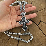 Срібний ланцюжок Лисий Хвост зі вставками личків святих і Хрестом, фото 2