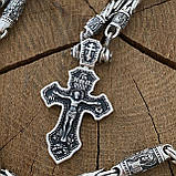 Срібний ланцюжок Лисий Хвост зі вставками личків святих і Хрестом, фото 6