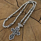 Срібний ланцюжок Лисий Хвост зі вставками личків святих і Хрестом, фото 5