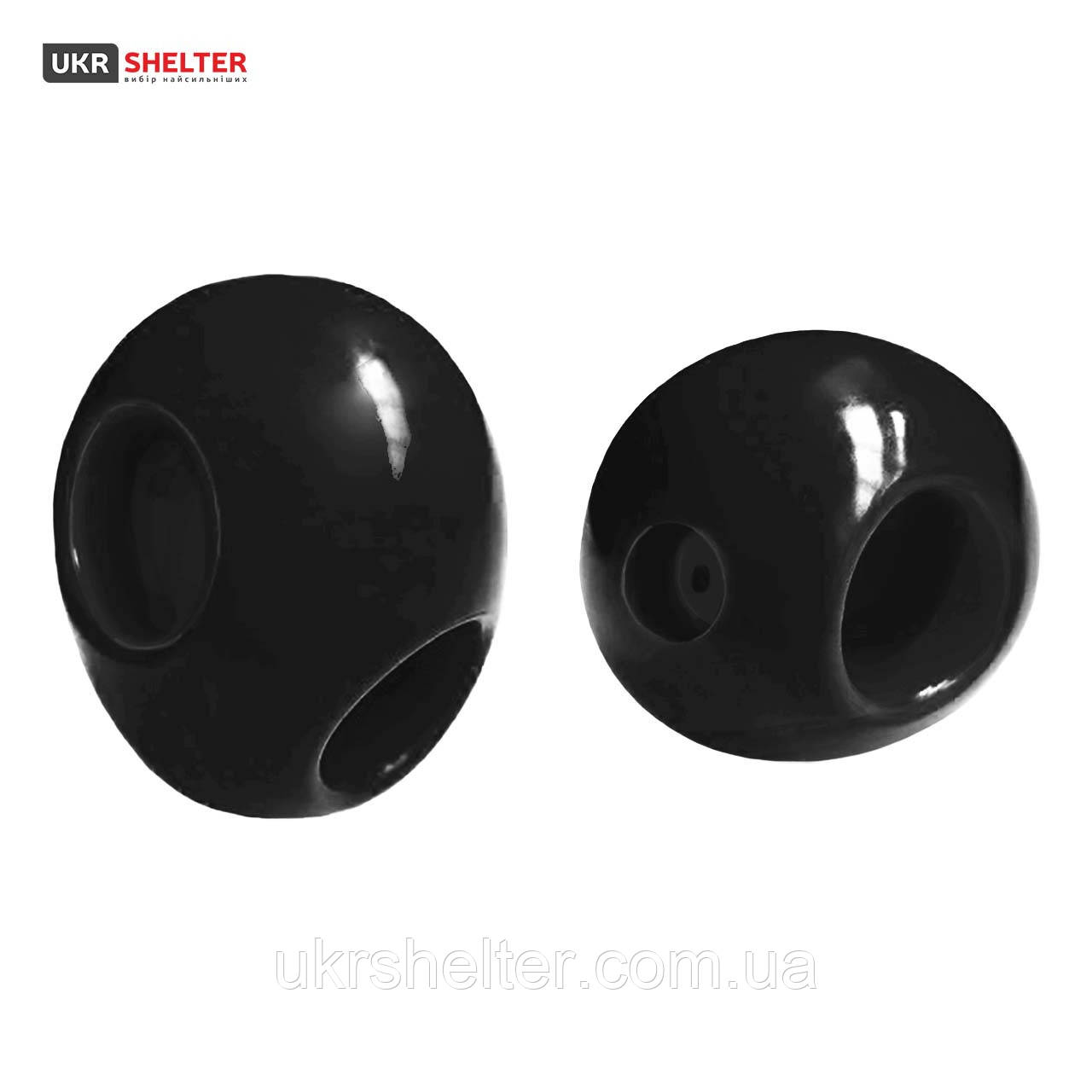 Крос-коннектор для каната 16 мм чорний, пластиковий суцільний, фото 1