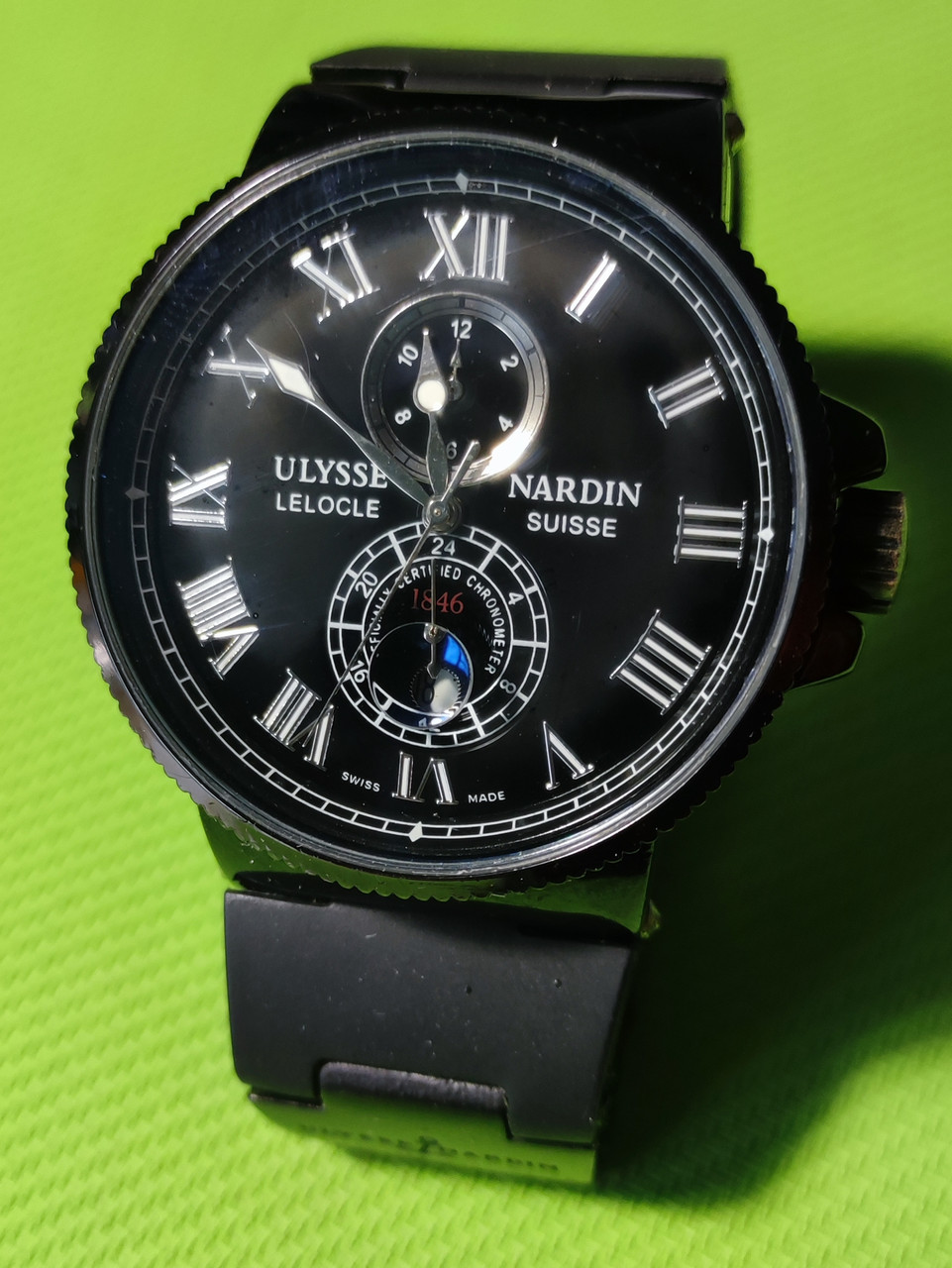 Чоловічий годинник Ulysse Nardin Maxi Marine ААА механічний з автопідзаводом на пластиковому браслеті