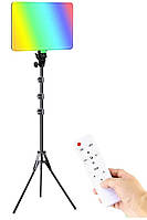 Светодиодная RGB лампа LED PM-36 14" осветитель для фото и видеосъемки со штативом 2.1м