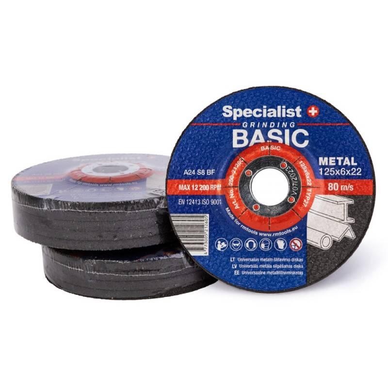 Диск шлифовальный по металлу Specialist BASIC 125 x 6.4 x 22 мм (ID ...