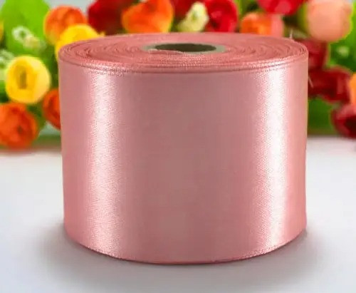 Стрічка атласна LiaM Пудрова 5 см ширина 25 ярдів