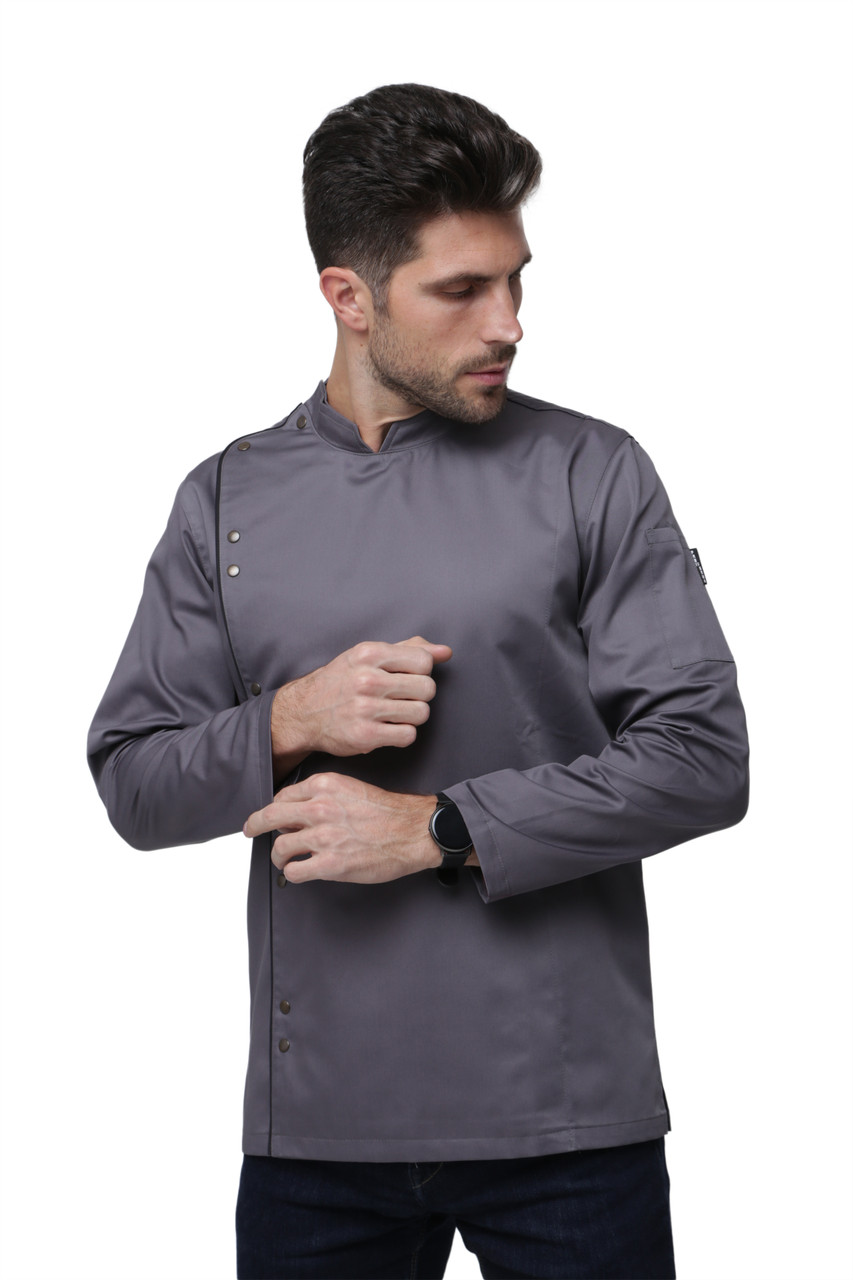 Кітель Кухарський "НАВИ" чоловічий з довгим рукавом сірий, фото 1