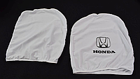 Чехол подголовника с логотипом Honda белый (2 шт.)