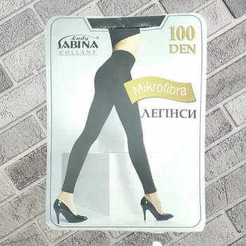 Легінси жіночі мікрофібра р.4 чорні Lady Sabina 100DEN без трусиків 1 шов 20025052