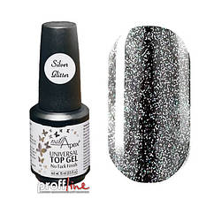 Топ із шимером Nail Apex Silver glitter, 15 мл