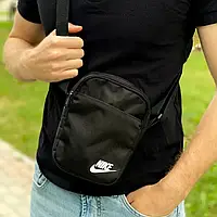 Барсетка мужская Nike (Найк) black сумка через плечо черная ТОП качества