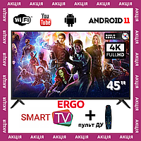 Смарт телевизор Ergo 45" Smart-TV/Full HD/DVB-T2/USB (1920×1080) Android 13.0 + ТВ пульт