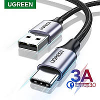 Кабель USB-C to USB UGREEN US288 для зарядки 3A и синхронизации данных 480 Mbps Type-C Aluminium Case (1-3m)